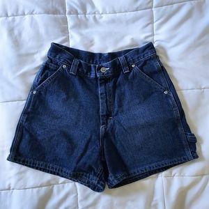 Vintage Riveted Lee Denim Cargo Shorts size 6 (dark blue wash)